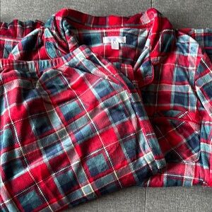 Secret Treasures Vibrant Red and Blue Plaid Pajama Set